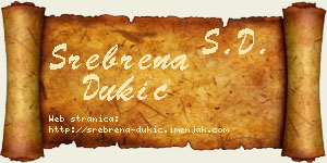 Srebrena Dukić vizit kartica